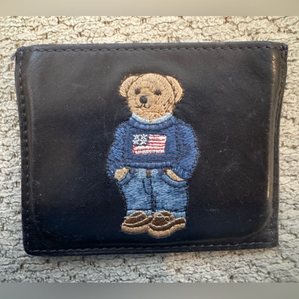 Polo Ralph Lauren Men's Leather Card Case Polo Bear